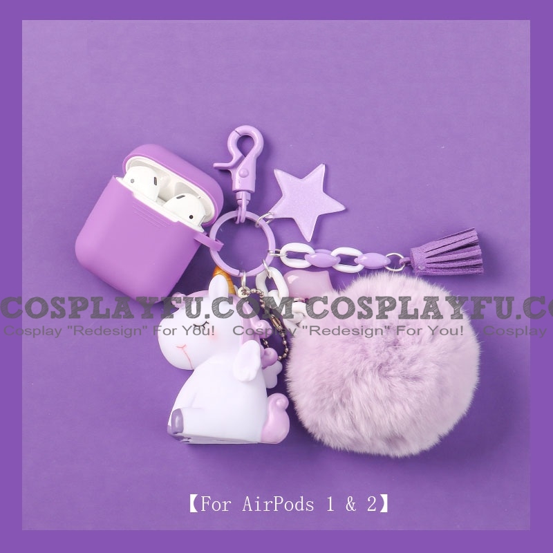 Lovely Purple Unicorn | Airpod Case | Silicone Case for Apple AirPods 1, 2, Pro (81539)